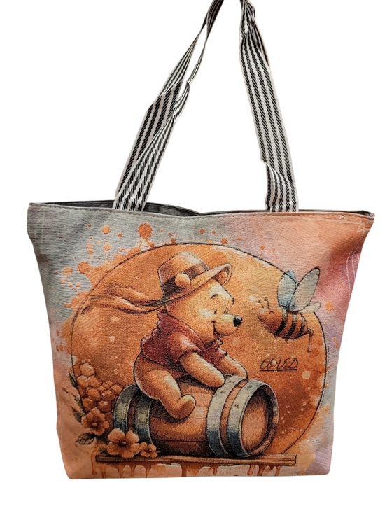 Handbags - Winnie-the-Pooh Orange Canvas Tapestry Tote Bag - New
